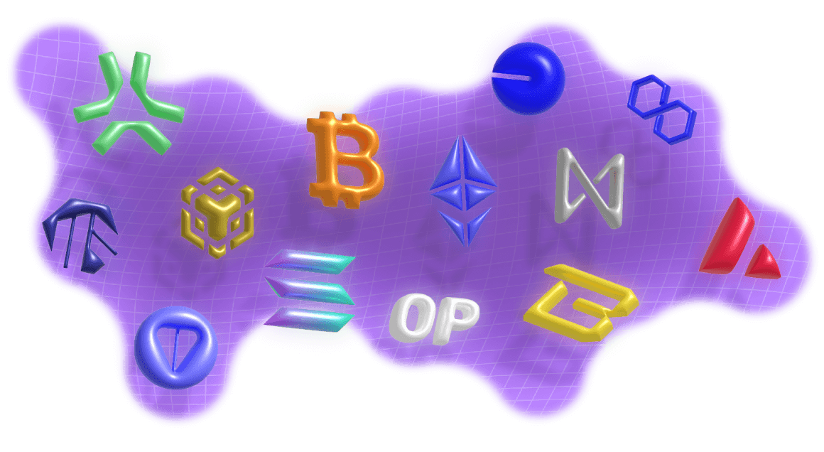 Multiple chains and wallets graphic